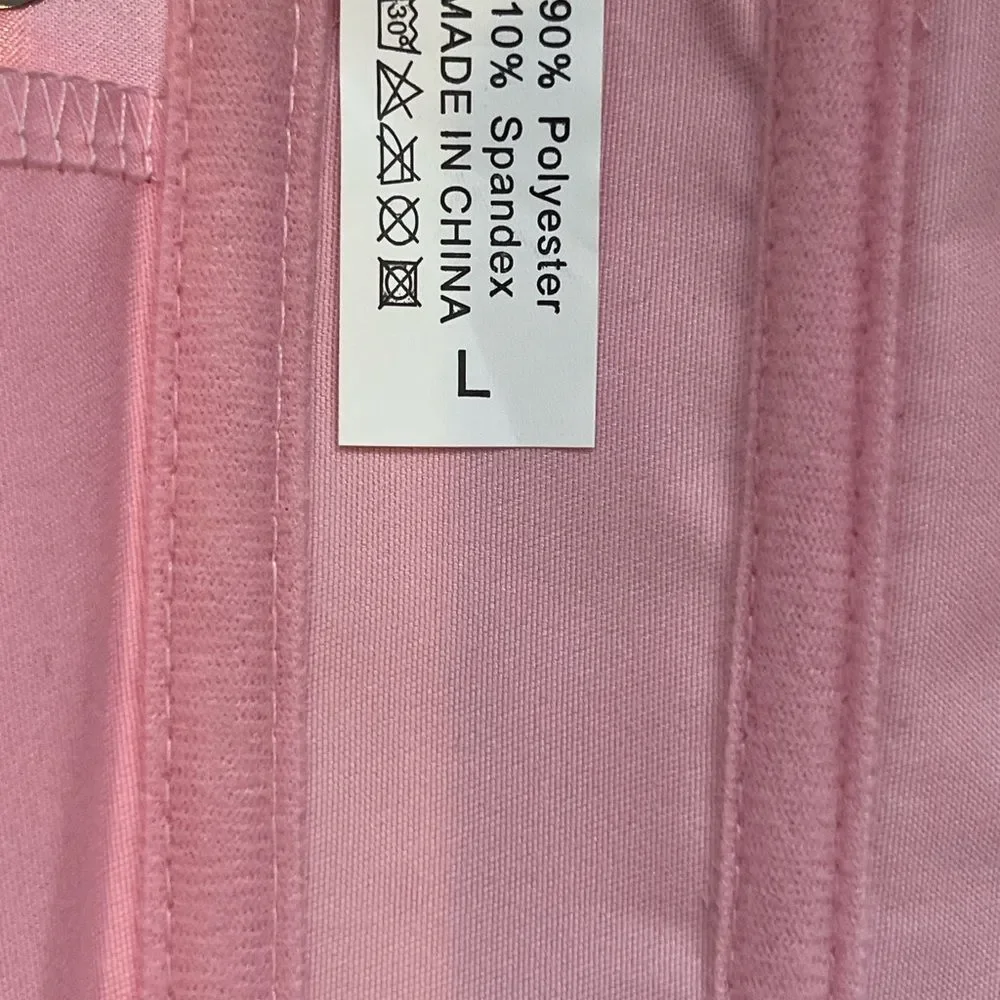 Satin Pink Shapewear Corset Top Coquette Balletcore Valentine's Day Size Large